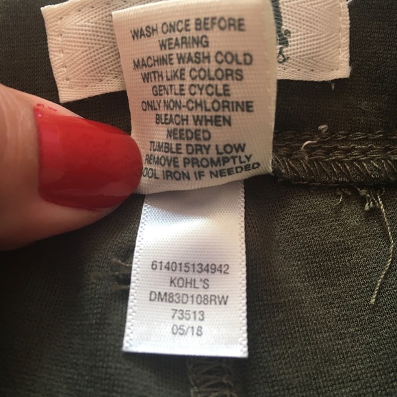 Mudd army green pants - stretch w/ zippers - Picture 4 of 4